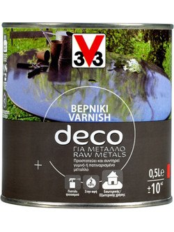 V33 Deco Βερνίκι Επιφάνειας Μετάλλου Διαλύτου Satin Διάφανο 0.5lt