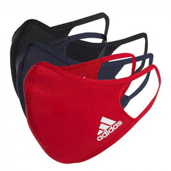 Adidas Lifestyle Face Cover Badge of Sport M/L HF7047 Μαύρη, Μπλε & Κόκκινη 3τμχ
