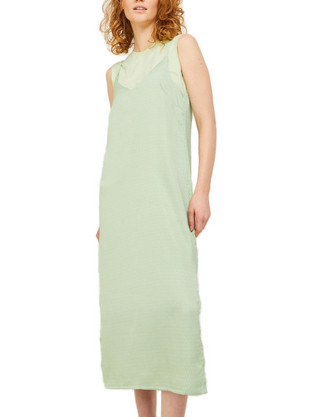 Jack & Jones Cleo Midi Καλοκαιρινό Καθημερινό Φόρεμα Σατέν Lime 12200167