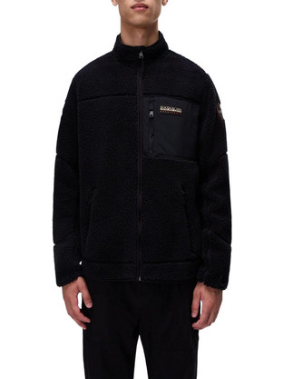 Napapijri Yupik Ανδρική Ζακέτα Fleece με Φερμουάρ Μαύρη NP0A4GNT-041