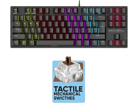 Armaggeddon MKA-2C Neo Μηχανικό Gaming Πληκτρολόγιο TenKeyLess με Custom Brown Διακόπτες RGB Black