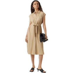 Vero Moda Midi Καλοκαιρινό Καθημερινό Φόρεμα Μπεζ 10282532