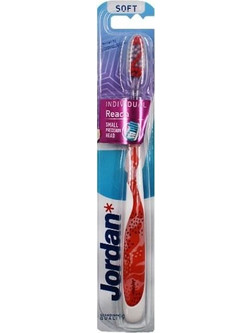 Jordan Individual Reach Soft Red Flowers Οδοντόβουρτσα Κόκκινη