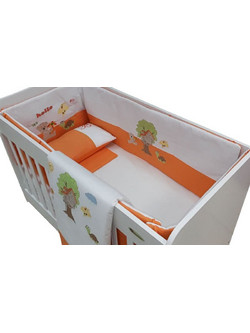 Beboulino Treehouse Σετ Κούνιας 70x130cm White/Orange 6τμχ