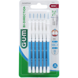 Gum Bi-Direction Μεσοδόντια Βουρτσάκια 0.9mm Μπλε 6τμχ