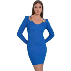 Fullah Sugah Mini Φόρεμα για Γάμο / Βάπτιση Πλεκτό Royal Blue 3230037937056