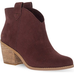 Toms Γυναικεία Μποτάκια Cowgirl Suede Μπορντό με Χοντρό Χαμηλό Τακούνι 10020246