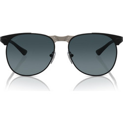 Persol PO1016S 1130S3 Ανδρικά Γυαλιά Ηλίου Aviator Μεταλλικά Μαύρα με Μαύρο Polarized Φακό
