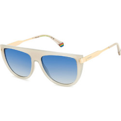 Polaroid Eyewear PLD6221SX 10AZ757 Ανδρικά Γυαλιά Ηλίου Οβάλ Κοκάλινα Λευκά με Μπλε Degradee Φακό
