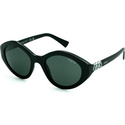 Vogue VO5576SB W44/71 Γυναικεία Γυαλιά Ηλίου Οβάλ Κοκάλινα Μαύρα με Μαύρο Polarized Φακό