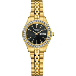 Citizen Crystal Γυναικείο Ρολόι με Χρυσό Μεταλλικό Μπρασελέ EQ0532-55E