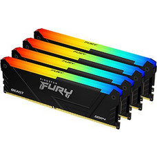 Kingston Fury Beast RGB 128GB (4X32GB) DDR4 RAM 3600MHz C18 Black