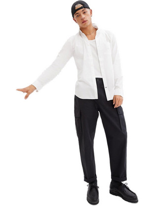 Gap Ανδρικό Πουκάμισο Βαμβακερό Μακρυμάνικο Slim Fit Λευκό 428578-000