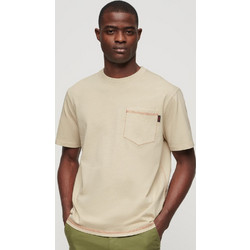 Superdry D1 Ovin Contrast Ανδρικό Αθλητικό T-Shirt Εκρού M1011723A-2LH