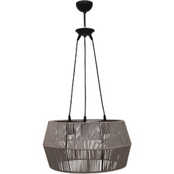 Heronia Lighting Κρεμαστό Φωτιστικό Οροφής με Σχοινί Τρίφωτο E27 Καφέ Φ40cm 31-1369