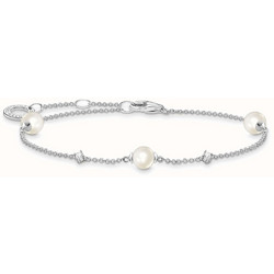 Thomas Sabo Γυναικείο Βραχιόλι Αλυσίδα Ασημί με Πέρλα A2038-167-14