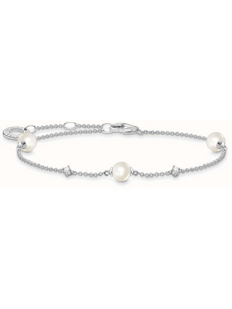 Thomas Sabo Γυναικείο Βραχιόλι Αλυσίδα Ασημί με Πέρλα A2038-167-14