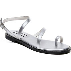 Pepe Jeans Δερμάτινα Γυναικεία Σανδάλια Ασημί PLS90497-934
