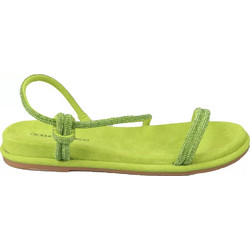 Gianna Kazakou Γυναικεία Σανδάλια Suede με Στρας Lime AG7571.L19916AB6.KS