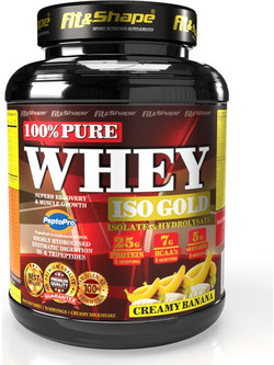 Fit & Shape Pure Whey ISO Gold Creamy Banana Πρωτεΐνη Ορού Γάλακτος Γράμμωσης 2.27kg