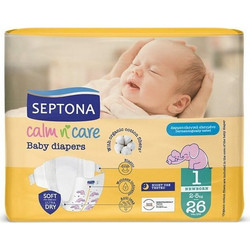 Septona Calm N' Care Newborn Πάνες No1 2-5kg 26τμχ