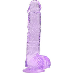 Loving Joy Silicone Ρεαλιστικό Dildo με Βεντούζα & Όρχεις 16.5cm Μωβ