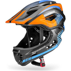 Rockbros TT-32SOBL Παιδικό Κράνος Ποδηλάτου Βουνού / Downhill / BMX / Dirt Full Face Μαύρο Πορτοκαλί