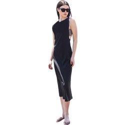 AGGEL Midi Καλοκαιρινό Καθημερινό Φόρεμα Μαύρο SS43020KF-1009
