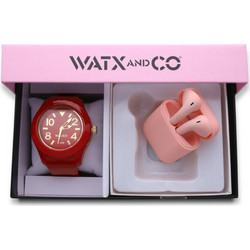 Watx & Co Γυναικείο Ρολόι με Κόκκινο Καουτσούκ Λουράκι WAPACKEAR8L