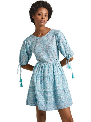 Pepe Jeans Mini Καλοκαιρινό Καθημερινό Φόρεμα Γαλάζιο PL953478-558