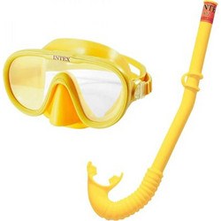 Intex Adventure Set Μάσκα Θαλάσσης με Αναπνευστήρα Πορτοκαλί 55642