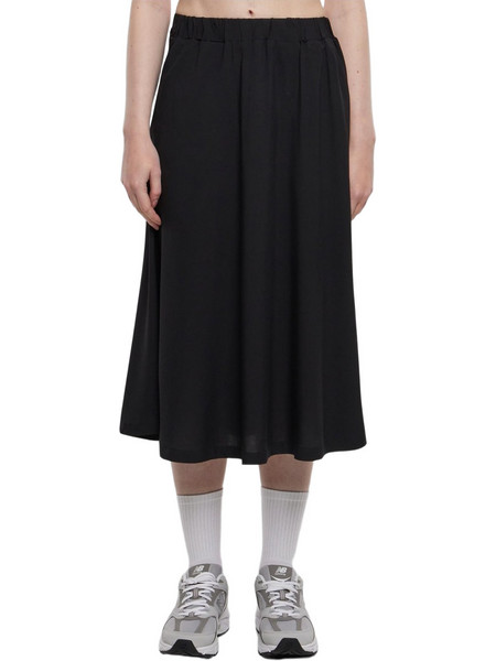 Urban Classics Μίντι Φούστα Υφασμάτινη A-Γραμμή Μαύρη TB6196