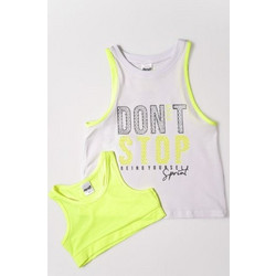Sprint Σετ Παιδικά T-Shirt Αμάνικα Λευκά Lime 231-4063-S100