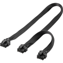 Goobay 59714 Καλώδιο Τροφοδοσίας 6+2 Pin PCIe to 2 x 6+2 Pin PCIe 0.23m Black