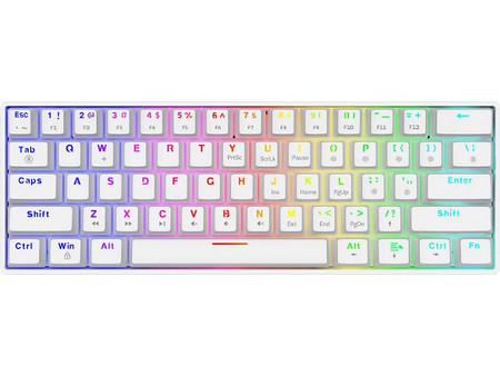 SAVIO Whiteout X2 Ασύρματο Μηχανικό Gaming Πληκτρολόγιο 60% με Outemu Blue Διακόπτες RGB White