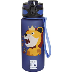 Ecolife Lion Παιδικό Παγούρι Πλαστικό BPA Free Navy Μπλε 500ml