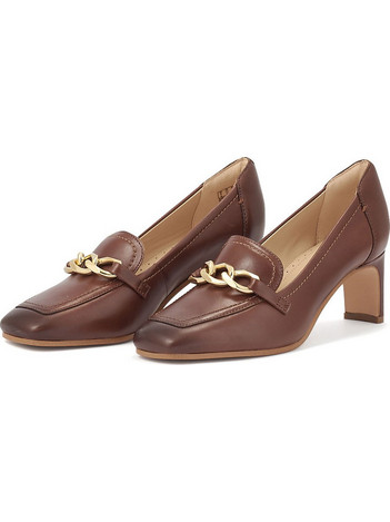 Clarks Seren Ανατομικές Γόβες Δερμάτινες με Χοντρό Χαμηλό Τακούνι Ταμπά 26168061
