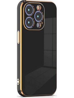 Bodycell Gold Plated Silicon Back Cover Black (iPhone 15 Pro)
