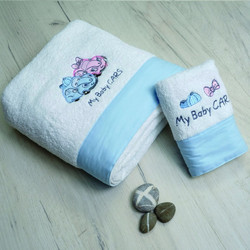 SB Home My Baby Cars Σετ Βρεφικές Πετσέτες 2τμχ 480gr/m² Μπλε