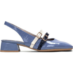 Hispanitas Aruba Γόβες Slingback Λουστρίνι με Χοντρό Χαμηλό Τακούνι Μπλε CHV243346