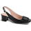 Blondie Γόβες Slingback Δερμάτινες με Χοντρό Χαμηλό Τακούνι & Στρας Μαύρες 4000