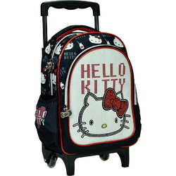 Gim Hello Kitty Croche Σχολική Τσάντα Τρόλεϊ Νηπιαγωγείου Navy Μπλε Κόκκινη 335-73072