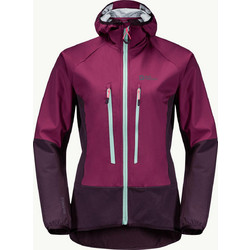 Jack Wolfskin Alpspitze Αθλητικό Γυναικείο Μπουφάν Softshell Μακρύ Αδιάβροχο Αντιανεμικό Μωβ 1307391-1014