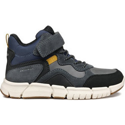 Geox Flexyper Παιδικά Ημίμποτα Μπλε Suede Αδιάβροχα με Σκρατς J269XA0ME22C0739