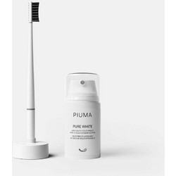 Piuma Smile Box Οδοντόβουρτσα Λευκή Μαύρη + Οδοντόκρεμα 75ml