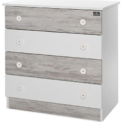 Lorelli New Βρεφική Συρταριέρα Λευκή Καφέ 81x50x86cm 10170070043A
