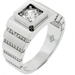 Million Diamonds Ανδρικό Δαχτυλίδι από Λευκόχρυσο 14K με Ζιργκόν RA1207