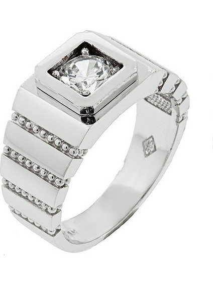 Million Diamonds Ανδρικό Δαχτυλίδι από Λευκόχρυσο 14K με Ζιργκόν RA1207