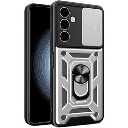 Bodycell Armo Slide Ring Holder Back Cover Silver (Samsung Galaxy M34 5G)