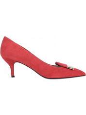 Red Dot Γόβες Suede με Λεπτό Χαμηλό Τακούνι Κοραλί S-521